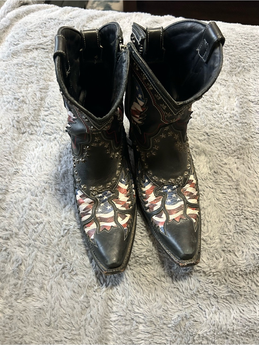 Lane Boots: Short Black American Flag
